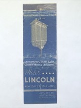 Hotel Lincoln Motel Resort New York City Matchbook Cover Matchbox - £5.19 GBP