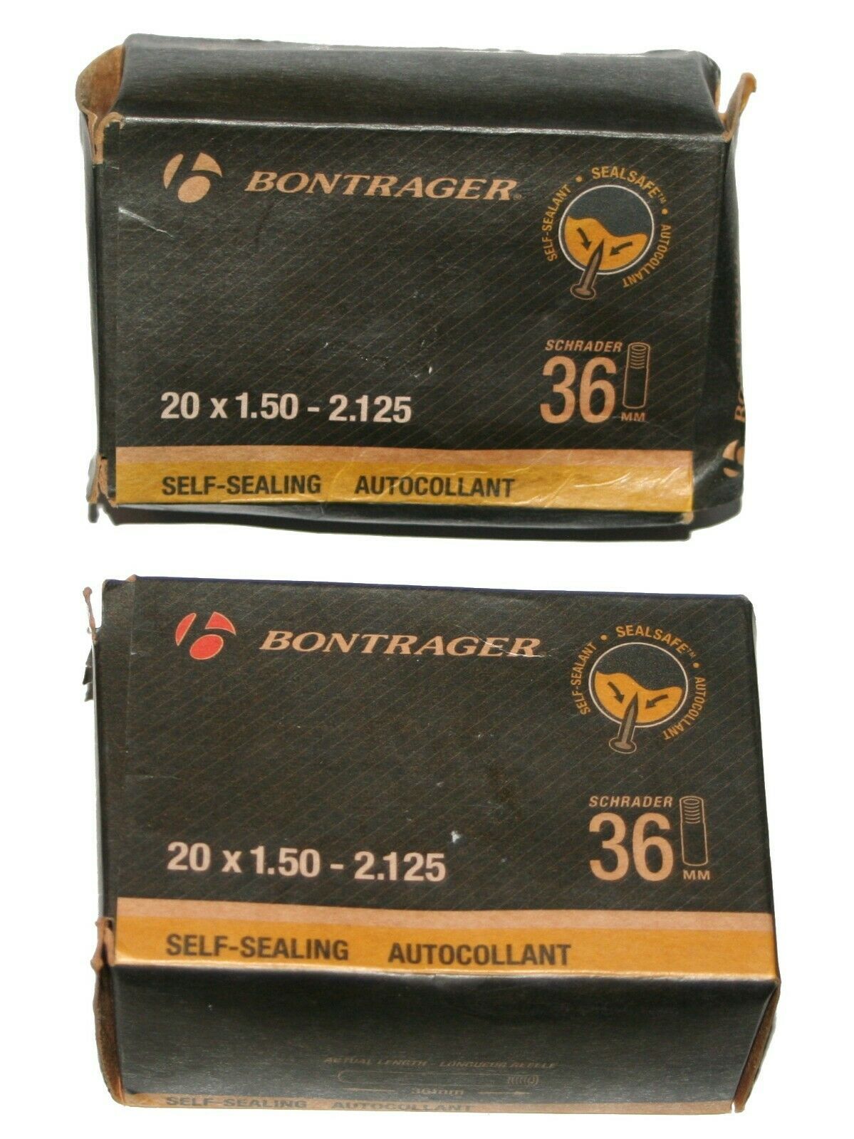 Bontrager Self-Sealing SealSafe Inner Tube 20 x 1.50-2.125 36mm Schrader Pair 2 - $20.66