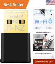 Upgrade Your PC with Archer T3U Nano USB WiFi Adapter - Fast &amp; Secure Co... - $40.50
