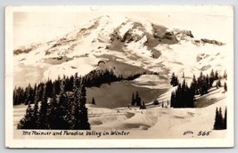 Mt Rainier And Paradise Valley In Winter Washington RPPC Ellis Postcard A31 - $8.95