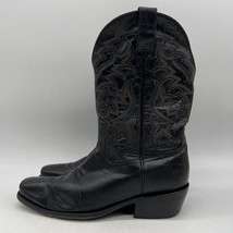 Moon Shine Mad Cat BBM610 Mens Black Leather Pull On Western Boots Size 11 D - £47.73 GBP