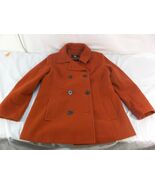 Women&#39;s Calvin Klein Red Wool Polyester Blend Large Peacoat Jacket 140520 - €27,86 EUR