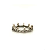 Vintage Sterling Sign Ale Pandora Cluster Crystal CZ Enchanted Crown Rin... - $48.51