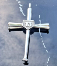 Vintage 925 Sterling Silver Baseball Cross Number 13 - £29.61 GBP