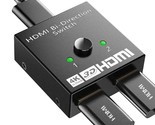 Hdmi Switch Splitter 4K@60Hz, Aluminum Bidirectional Hdmi Switcher 2 In ... - £15.66 GBP