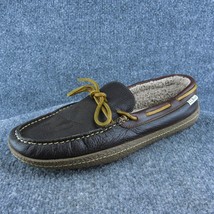 L.L. Bean  Men Moccasin Slipper Brown Leather Slip On Size 10 Medium - £23.79 GBP