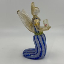 Murano Candle Holder Glass Angel Fratelli Toso Italian Ribboned Glow Repaired - £70.64 GBP
