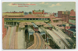 Dudley Street Elevated Railroad Transit Station Boston Massachusetts postcard - £5.07 GBP