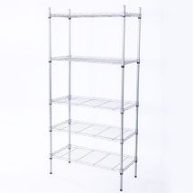 5-Tier Shelf Storage Rack Adjustable Wire Metal Shelving Organizer Home Garage  - £43.42 GBP