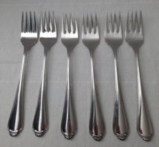 Lot of 6 Pieces Oneida Winter Hill ~ Stainless Salad Forks 6 3/4&quot; - £47.33 GBP