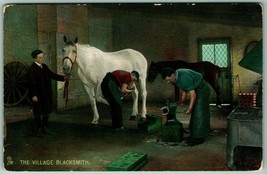  Raphael Tuck Animal Stories 4433 The Village Blacksmith UNP DB Postcard... - $10.84