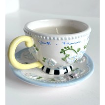 Mary Engelbreit Michel Co Teacup Candle w Saucer Youth Primrose 2003 - $455.59 MXN