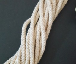 Approx 5mm width - 5-10yds yds Beige Braid cotton cord with centre strin... - $5.99+