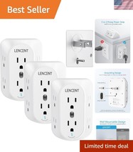 3-Sided 6-Outlet Extension with Grounding for Enhanced Safety and Conven... - $60.00