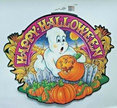 1997 Beistle Halloween Ghost Scene Die Cut Wall Hanging 16in New - £11.88 GBP