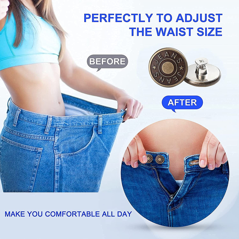 12 Sets Adjustable Buttons for Jeans, 20Mm No Sew Instant Metal Buttons, Removab Item image 5