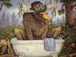 In the Woods? Moose In A Vintage Bathtub Bathroom Rug Mat Jeffrey Severn Art - £10.84 GBP