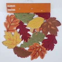 Cutout Leaf Embroidery Placemats Set of 4 Fall Autumn Thanksgiving Decor - £31.41 GBP
