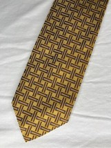 Robert Talbot Best Of Class Tie Gold Pattern Silk USA Made - $373.18 MXN