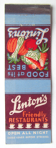 Linton&#39;s Restaurant - Philadelphia, Pennsylvania 20 Strike Matchbook Cover PA - £1.56 GBP