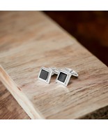 Square Onyx Cufflinks-14K White Gold Cufflinks-Black Onyx Cufflinks-Tuxe... - $1,132.00