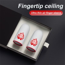 1pair Gaming Finger Sleeve Breathable Fingertips silver  - £2.59 GBP