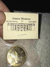 James Monroe 5th president 1817-1826 coin ,token ,collection Gold 28mm A2 - £3.92 GBP