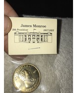 James Monroe 5th president 1817-1826 coin ,token ,collection Gold 28mm A2 - £3.84 GBP