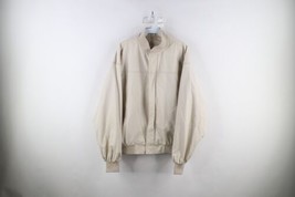 Vintage 90s Streetwear Mens Large Thrashed Lined Catalina Bomber Jacket Beige - £31.50 GBP