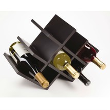 8-Bottle Mariposa Wine Rack Modern Design Dark Brown Finish - £87.74 GBP