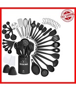 43-Piece Heat-Resistant Silicone Kitchen Utensils Set - BPA Free, Black ... - $72.99 CAD
