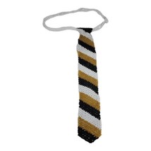 Vintage womens Striped Black Gold Gold White Native American Glass Seed ... - £96.31 GBP