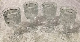 Vintage Set 4 Libbey Glass Radiant Clear Footed 7&quot; Water Wine Goblet Gla... - $427.49 MXN