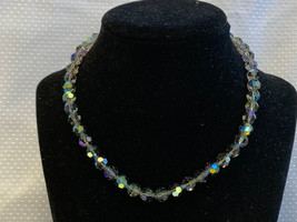 Vtg Kirks Folly Necklace Crystal Glass Faceted Beaded High Fashion Jewelry - £23.86 GBP