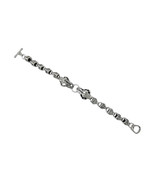 Zeckos Chrome Plated Double Snake Link Toggle Clasp Bracelet - £11.38 GBP