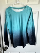 Long Sleeve Women’s Top With Athletic Material Blue Gradient - $7.20