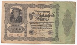 Allemagne, 50000 Mark, 1922, P79, XF - $12.62