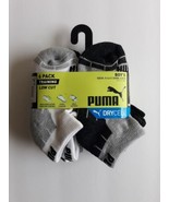 Puma Boy&#39;s Low Cut Socks Drycell 6 Pair Shoe Size 4-8.5 New - $272.93 MXN