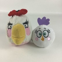 Angry Birds Plush Stuffed Animal Toys 2pc Lot Matilda White Girl Bow 3&quot; 4&quot; Bird  - £15.65 GBP