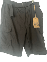 New Cooper Denim Men&#39;s Black Belted High Rise Cargo Shorts Size 36 - £14.92 GBP