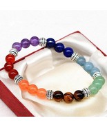 NEW 7 Chakra Healing Balance Beads Bracelet~Natural Stones~ Includes Gif... - £13.45 GBP