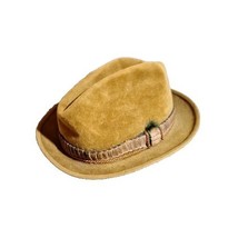 Mallory Fifth Avenue Mens Gold Felted Fedora  Sz Medium 7 1/8&quot; - $105.66 MXN