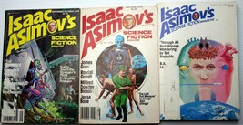 Lot 3 vntg ISAAC ASIMOV&#39;S SCIENCE FICTION MAGAZINE 6/78~10/78~3/81~5/81~... - £6.23 GBP