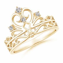 ANGARA Scattered Round Diamond Princess Tiara Ring in 14K Gold (IJI1I2, 0.1 Ctw) - £299.81 GBP