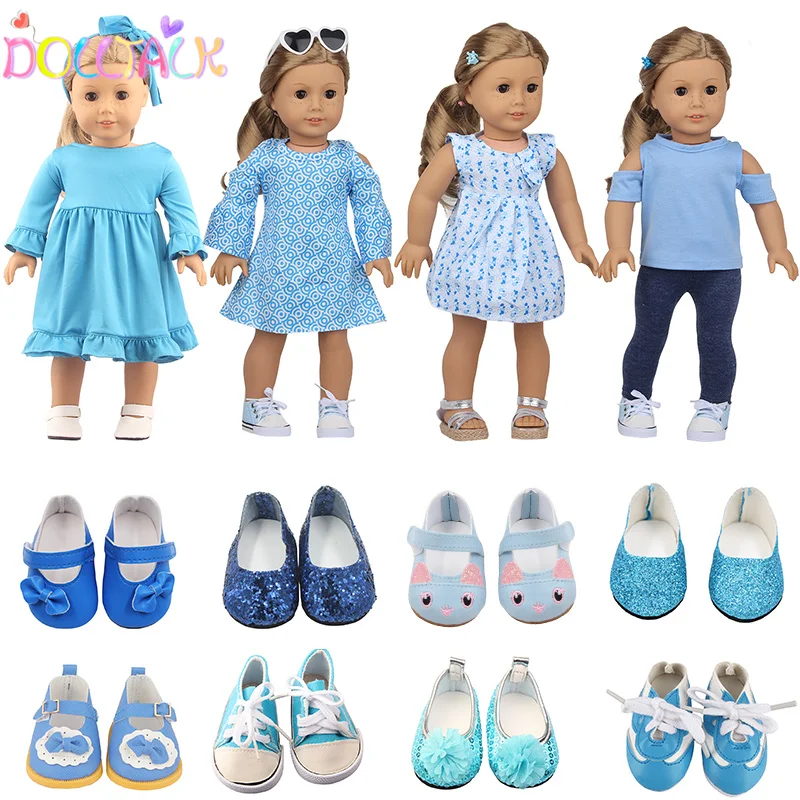 18 Inch Fashion Doll Clothes Blue Trendy Fashion Suit For 43 cm New Baby Born - £5.97 GBP+