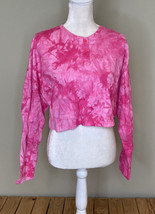 BP. NWOT women’s tie dye crop Half button shirt size S pink D2 - £9.39 GBP