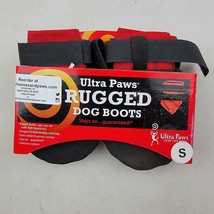 Ultra Paws Rugged Dog Boots Size Small Black And Red Hook Loop Closure New - £11.50 GBP