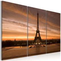 Tiptophomedecor Stretched Canvas Wall Art  - Eiffel Tower At Dusk - Stretched &amp;  - £64.13 GBP+