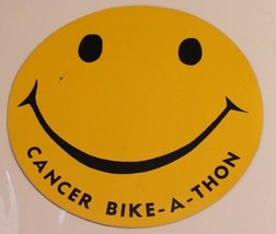 Yellow Cancer Bike-A-Thon Sticker 6 inches Box 2 - $4.94