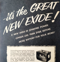 1950 Exide Automotive Vehicle Battery Advertisement Vintage Automobilia ... - $27.42 CAD